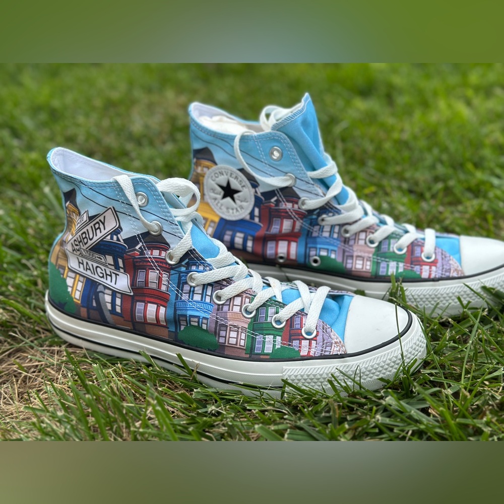 Men’s Converse High-Top Sneakers -San Francisco Blue and White high tops size 11